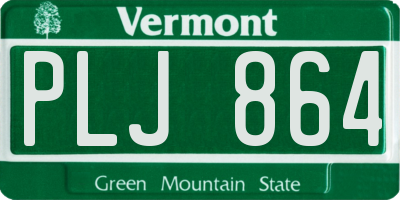VT license plate PLJ864