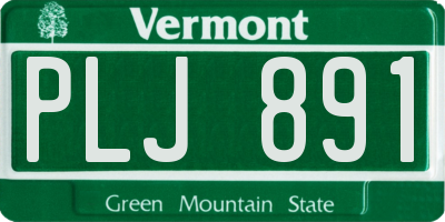 VT license plate PLJ891
