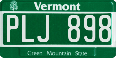 VT license plate PLJ898