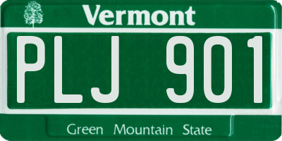 VT license plate PLJ901