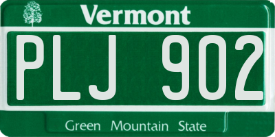 VT license plate PLJ902