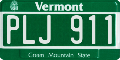 VT license plate PLJ911