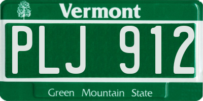 VT license plate PLJ912