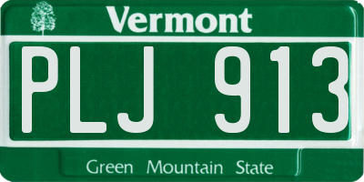 VT license plate PLJ913