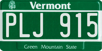 VT license plate PLJ915