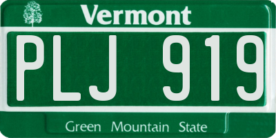 VT license plate PLJ919