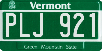 VT license plate PLJ921