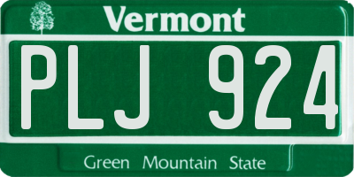 VT license plate PLJ924