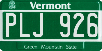 VT license plate PLJ926