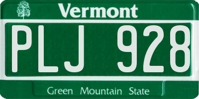 VT license plate PLJ928