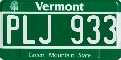 VT license plate PLJ933