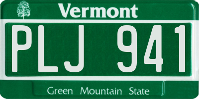 VT license plate PLJ941