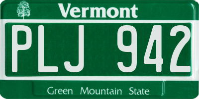 VT license plate PLJ942