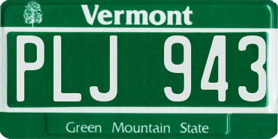 VT license plate PLJ943
