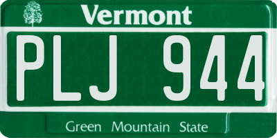 VT license plate PLJ944