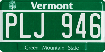VT license plate PLJ946