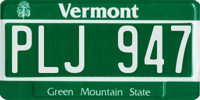 VT license plate PLJ947