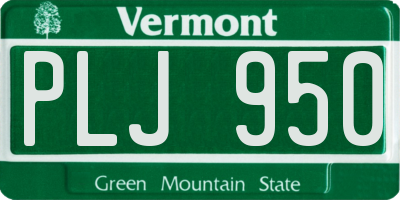 VT license plate PLJ950