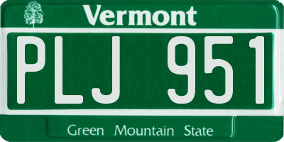 VT license plate PLJ951