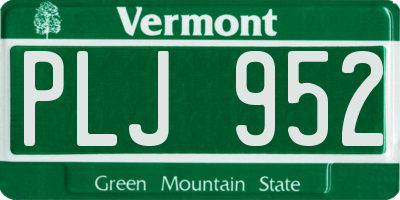 VT license plate PLJ952