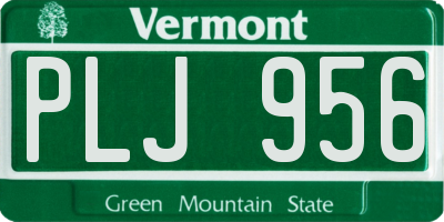 VT license plate PLJ956