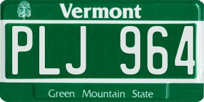 VT license plate PLJ964