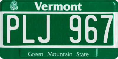 VT license plate PLJ967