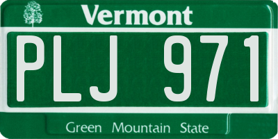 VT license plate PLJ971
