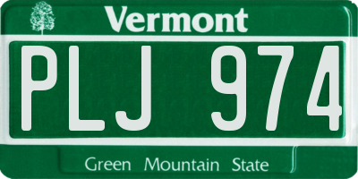VT license plate PLJ974