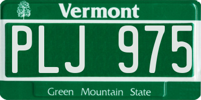 VT license plate PLJ975