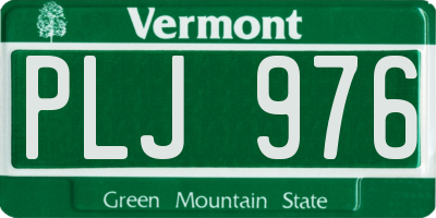 VT license plate PLJ976