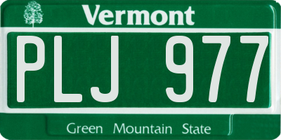 VT license plate PLJ977