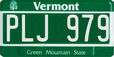 VT license plate PLJ979