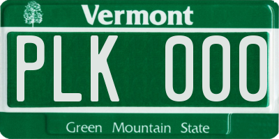 VT license plate PLK000