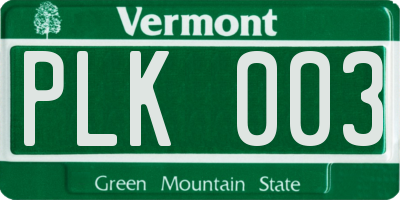 VT license plate PLK003