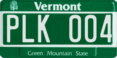 VT license plate PLK004