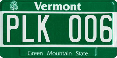 VT license plate PLK006