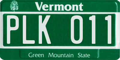 VT license plate PLK011