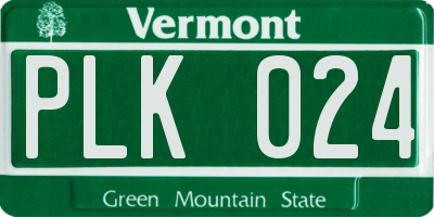 VT license plate PLK024