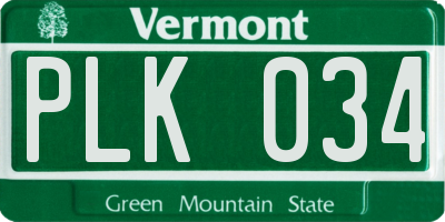 VT license plate PLK034