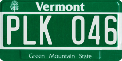 VT license plate PLK046