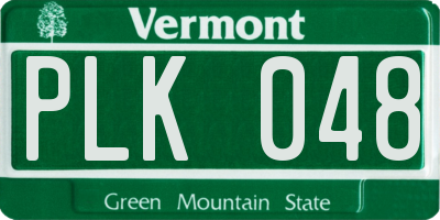 VT license plate PLK048