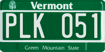 VT license plate PLK051