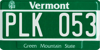 VT license plate PLK053