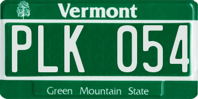 VT license plate PLK054
