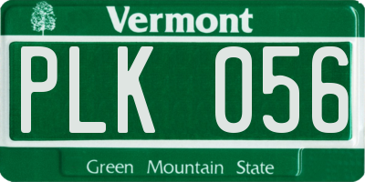 VT license plate PLK056