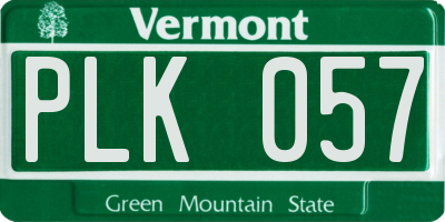 VT license plate PLK057