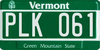 VT license plate PLK061