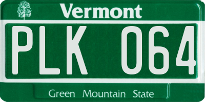 VT license plate PLK064