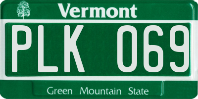 VT license plate PLK069
